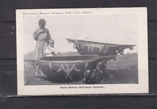 SOLOMON ISLANDS, FOOD BOWLS, MELANESIAN MISSION 1908 ppc., used New Zealand