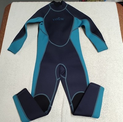 vofiw Youth Wetsuit Size 6 Blue and Black Full Body Made in China  D10