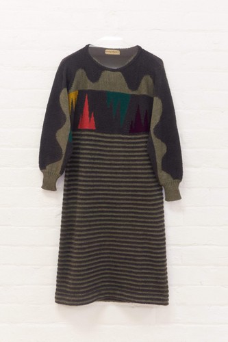 Issey Miyake all style co. graphic knit jumper dress c.1970 - 80s
