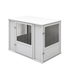 Durable ECOFLEX X-Large Dog Crate with Flexible Door Placement in Antique White
