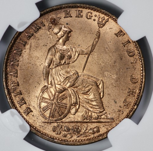 1854 Great Britain 1/2P Half Penny NGC MS 64 RD - Picture 3 of 4