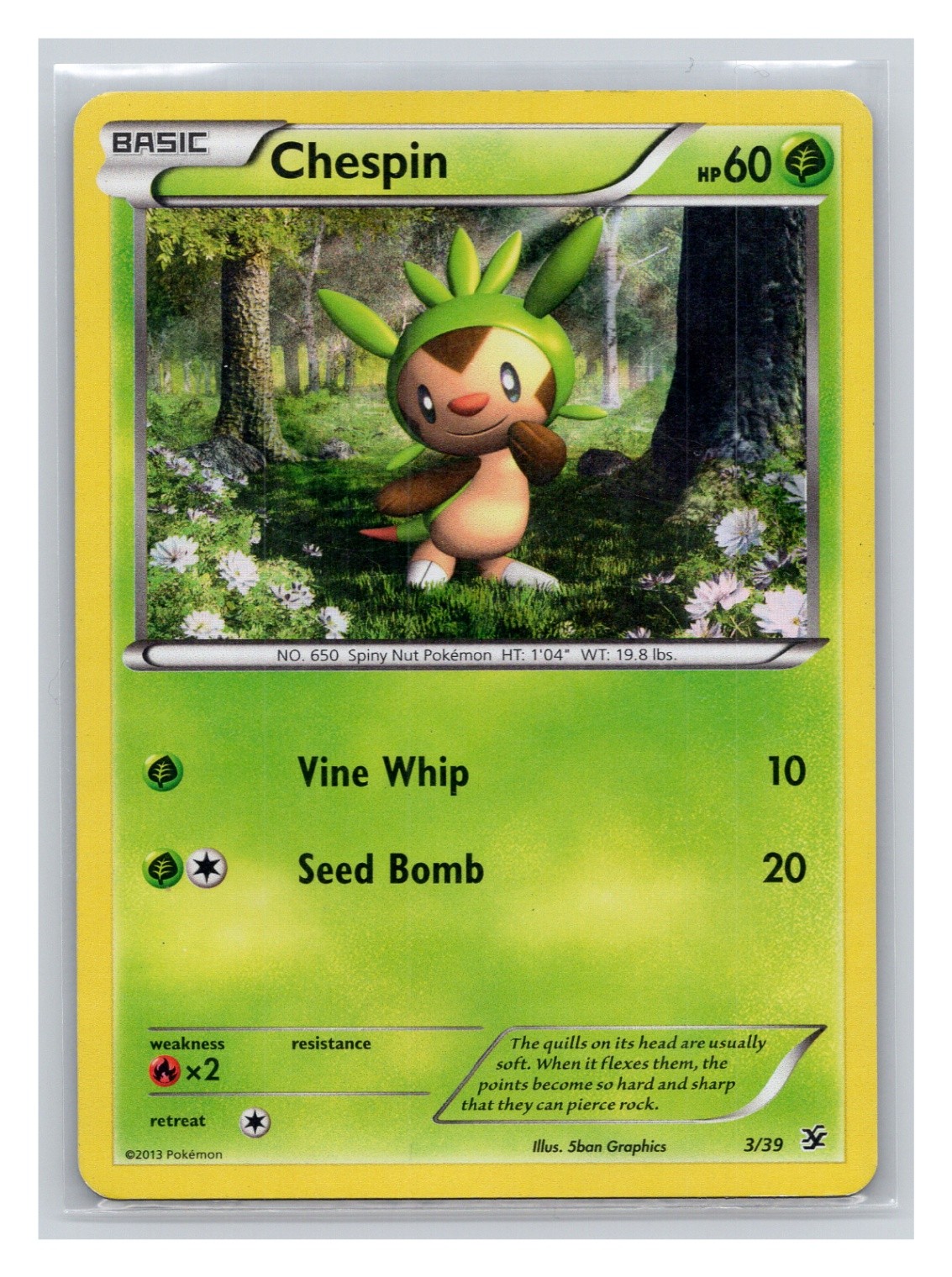 Pokémon TCG Chespin 3/39 Kalos Starter Set Holo MP