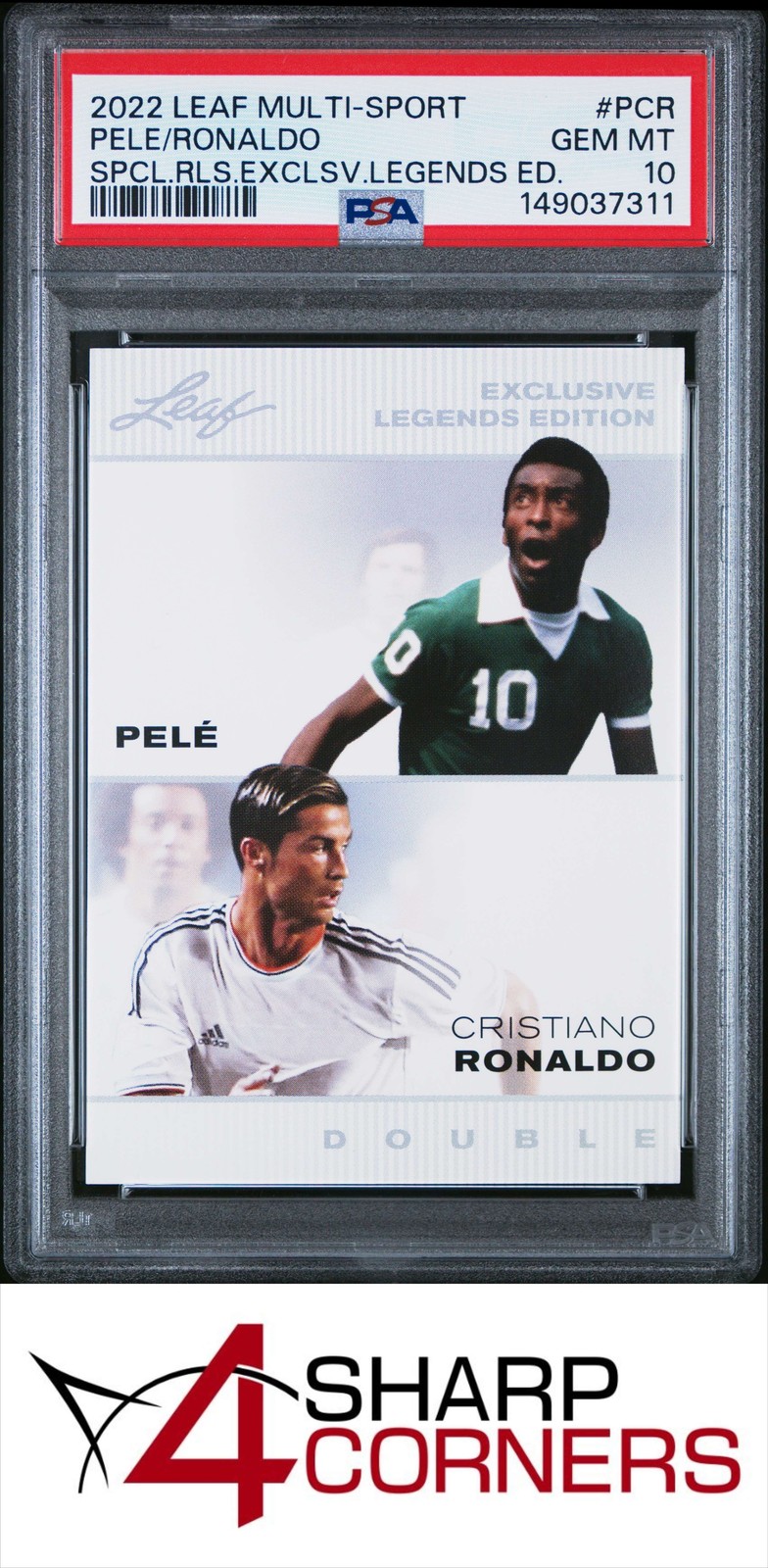 2022 LEAF SPECIAL RELEASE EXCLUSIVE LEGENDS #PCR PELE-CRISTIANO RONALDO PSA 10 view 1