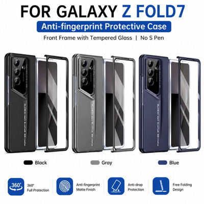 Für Samsung Galaxy Z Fold7 Hülle Hart Kunststoff 360° Vollschutz Matt Finish