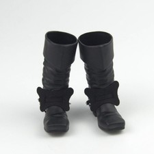 Botas negras de la Edad Media 1/6 para hombre con zapatos de espuela para muñeca figura de acción masculina de 12"