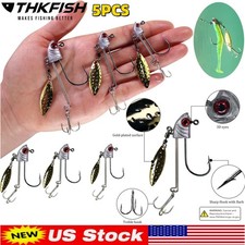 5PCS Fishing Jig Heads Underspin Jig Heads with Willow Blade 17G 10G 7G for Bass