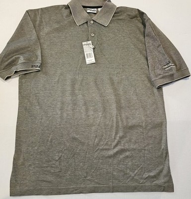 NWT- Ping Mens Polo Shirt Gold & Black- Las Vegas Country Club Short Sleeve- M