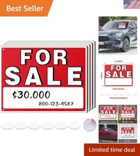 Instantly Attract Buyers 4-Pack 14"x10" Car For Sale Signs - Weather Resistant