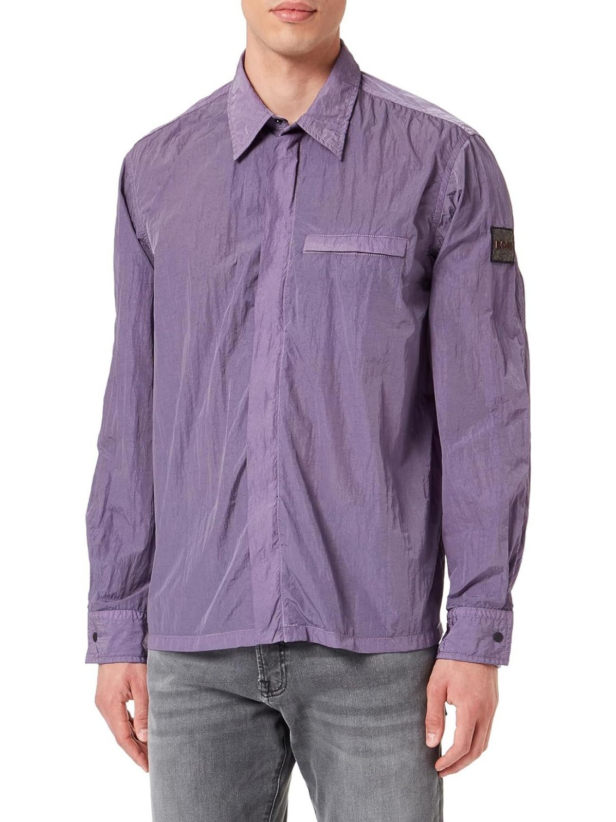 HUGO BOSS Mens Purple Long Sleeve Zip Laio Overshirt Jacket Large BNWT