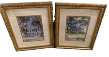 Nancy Ricker Rhett Framed Lowcountry Plantation House Prints Set Southern Art!