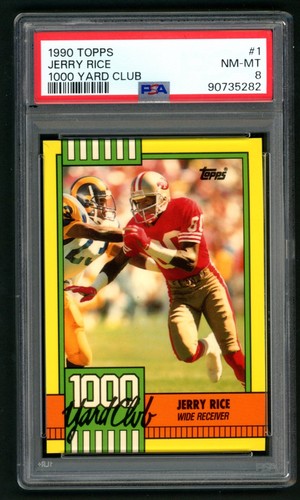 Jerry Rice [Disclaimer Back] #1 1990 Topps 1000 Yard Club card