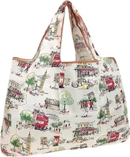 allydrew Large Foldable Tote Nylon Reusable Grocery Bag Large, London 