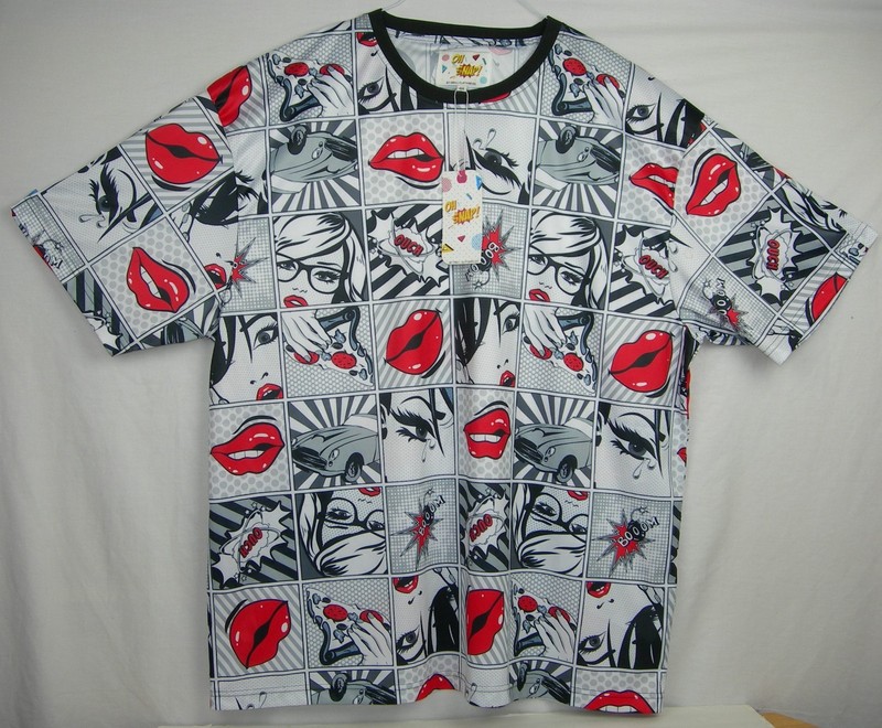 OH SNAP! Drill Clothing Comic Print Short Sleeve Crew Neck Pull Over 4XL Shirt