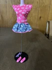 FLAW READ Vtg 1992 Barbie Stacie Party 'n Play Fashion Outfit Jean Skirt Pink