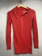 Guess Sweater Dress Women’s Red Knit Size Small Cotton Blend