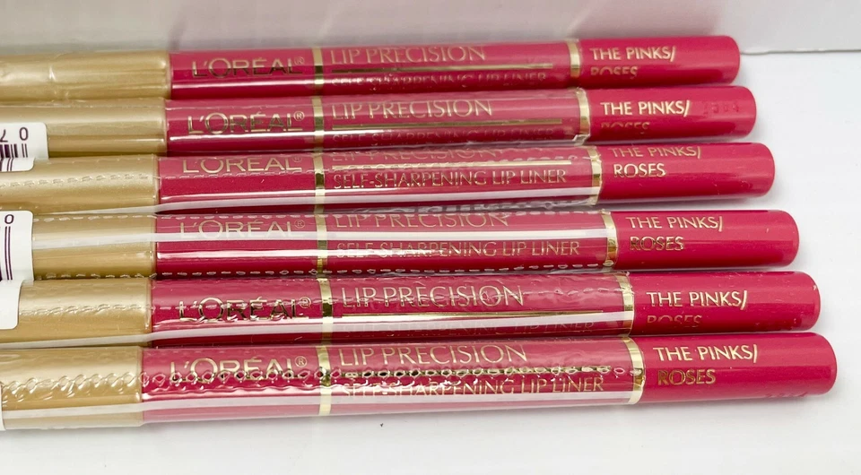 New (6) L'OREAL LIP PRECISION Self-Sharpening Lip Liner -THE PINKS/ROSES  **RARE - Image 2 of 3