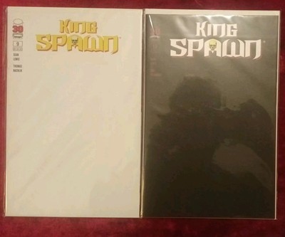 King Spawn #9 & #10 - Blankohüllen weiß/schwarz - eingetütet & mit Karton