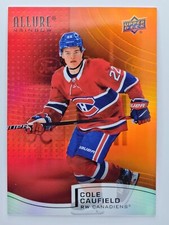 Cole Caufield Rookie 2021-22 Upper Deck Allure Rainbow Red-Orange #R-50 Hockey
