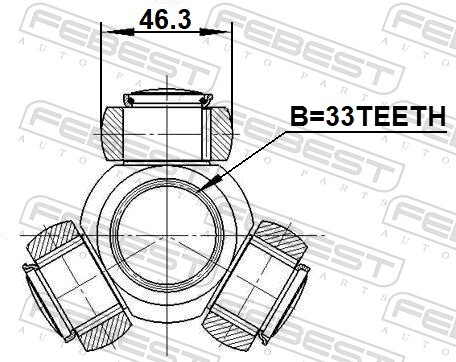 1216-D7 FEBEST Tripod Hub, drive shaft for HYUNDAI,HYUNDAI (BEIJING),KIA,KIA (DY