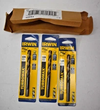Lot of 3 Irwin Tools TurboMax Heavy Duty Drill Bits 23/64" Flatted Shank 73323
