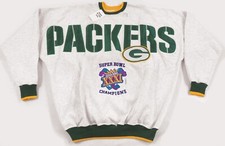 NWT Vintage 90s Crew Neck Sweatshirt XXL GREEN BAY PACKERS Super Bowl Spellout