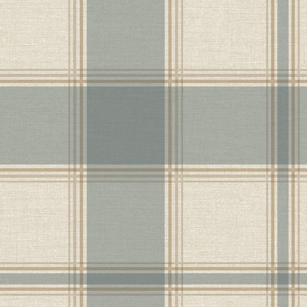 Belgravia Carmella Kariert Tapete Tartan Strukturiertes Vinyl Hessian Blau 7157-image
