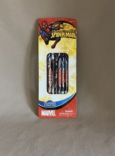 Pk Of SIX Marvel Spider-Man Decorative Wood Pencils, For Ages 4 , New In Package