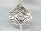 3Ct Baguette Cut Lab-Created Diamond Enhancer Wedding Ring 14K White Gold Plated