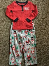 Carter  s Christmas Holiday Santa Pajamas Size 4T