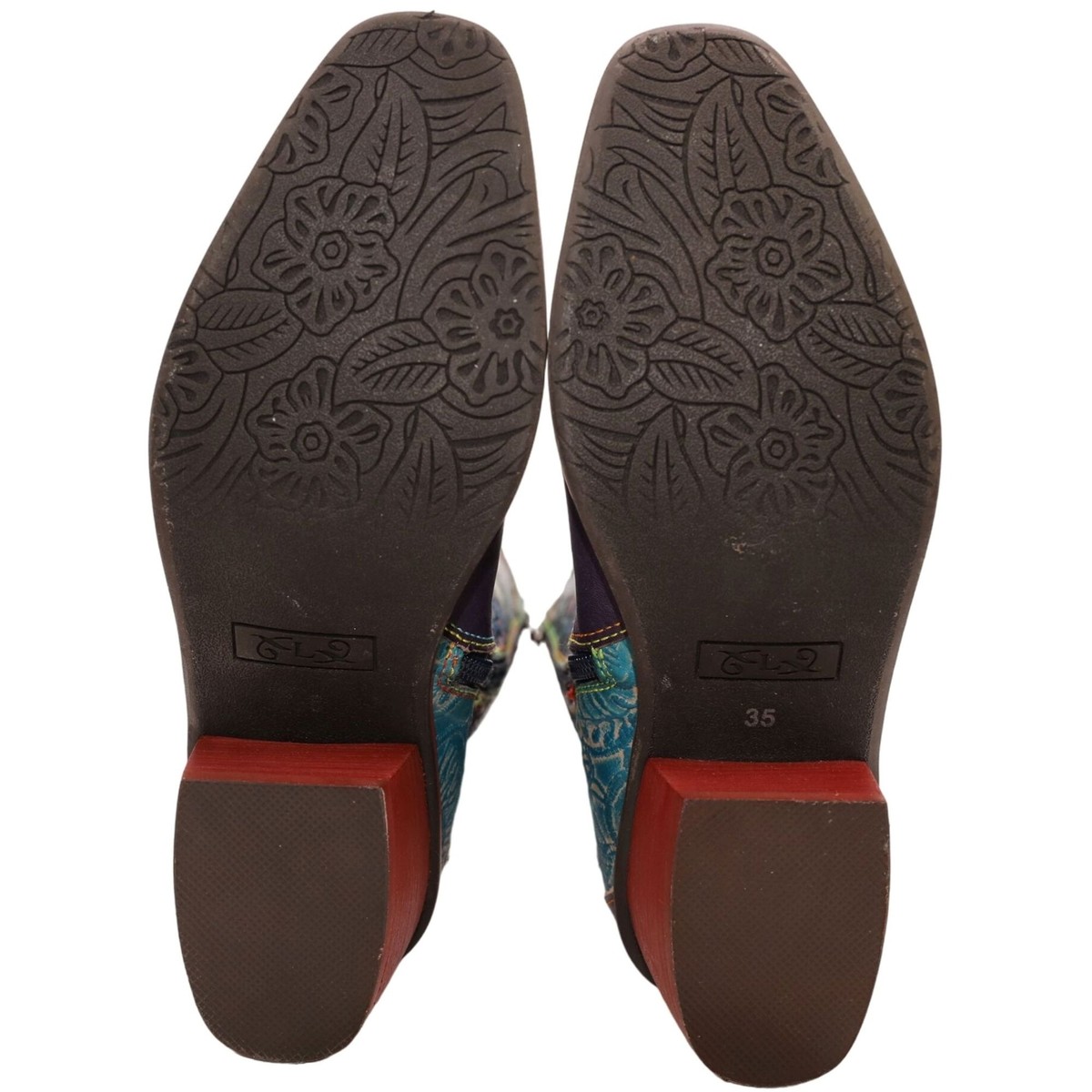 L'Artiste Spring Step Rodeo Women 5 Turquoise Leather Snake Zipper