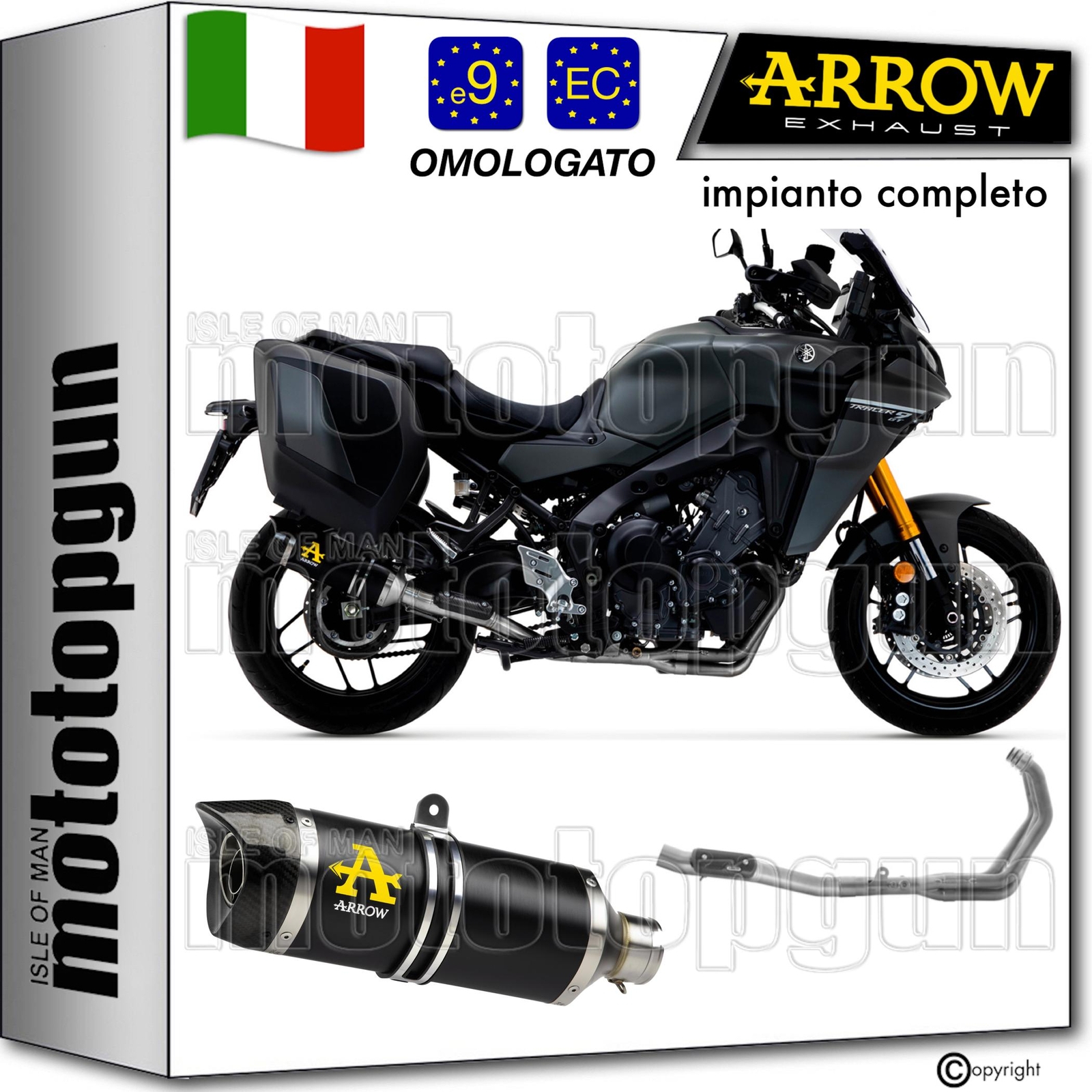 ARROW SCARICO COMPLETO FULL-OMO THUNDER NERO C YAMAHA TRACER 9 GT 2022 22