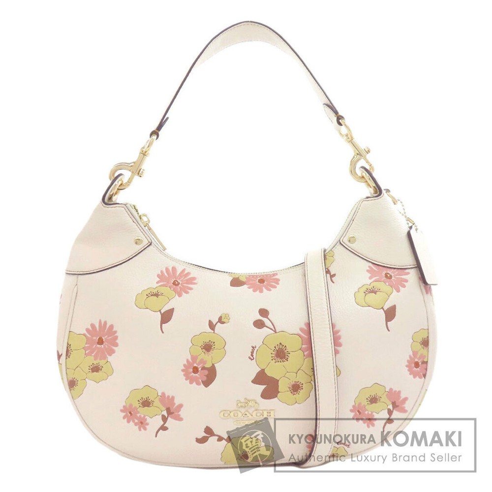 Coach Ci104 Mala Hobo Floral Cluster Print 2Way Shoulder Bag Leather Ladies