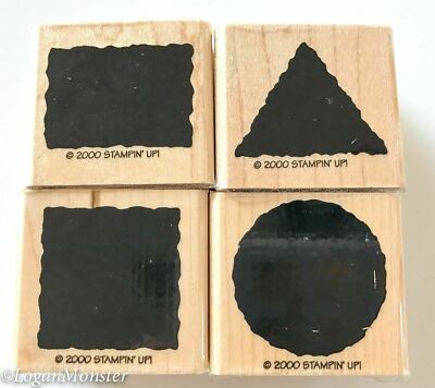 Stampin Up! 2000 Stamp Set of 4 Little Shapes Square Circle Triangle Rectangle