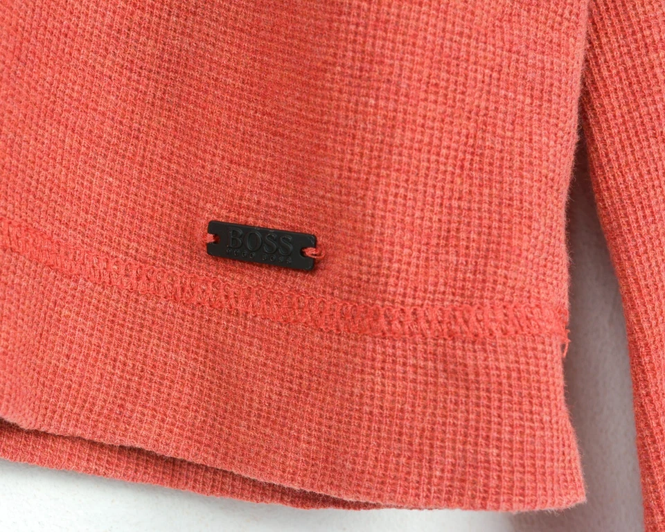 HUGO BOSS S Suéter Ajustado De Cuello Redondo Naranja - Imagen 3 de 4