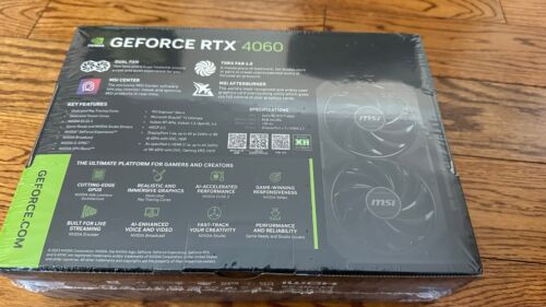 *NEW* MSI GeForce RTX 4060 Ventus 2X Black 8G OC Graphics Card - Picture 2 of 2