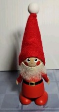 Skandinavisk Hemslojd Sweden Christmas Wooden Santa Tomte Elf Doll