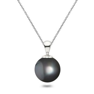 Authentic Freshwater Pearl Pendant AAAA Graded Black Pearl Necklace Silver Settings