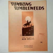 Tumbling Tumbleweeds Vintage Sheet Music Bob Nolan Piano Voice Guitar 1934