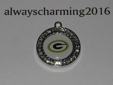 4 GREENBAY PACKERS INSPIRED 15/16" RHINESTONE CHARMS JEWELRY NECKLACE BRACELET