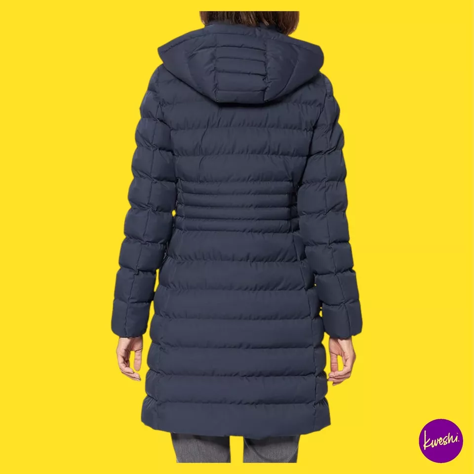 GEOX Women's W Hiver Respira Ecologic Quilted Puffer Jacket, UK 8, Navy - Image 2 of 4