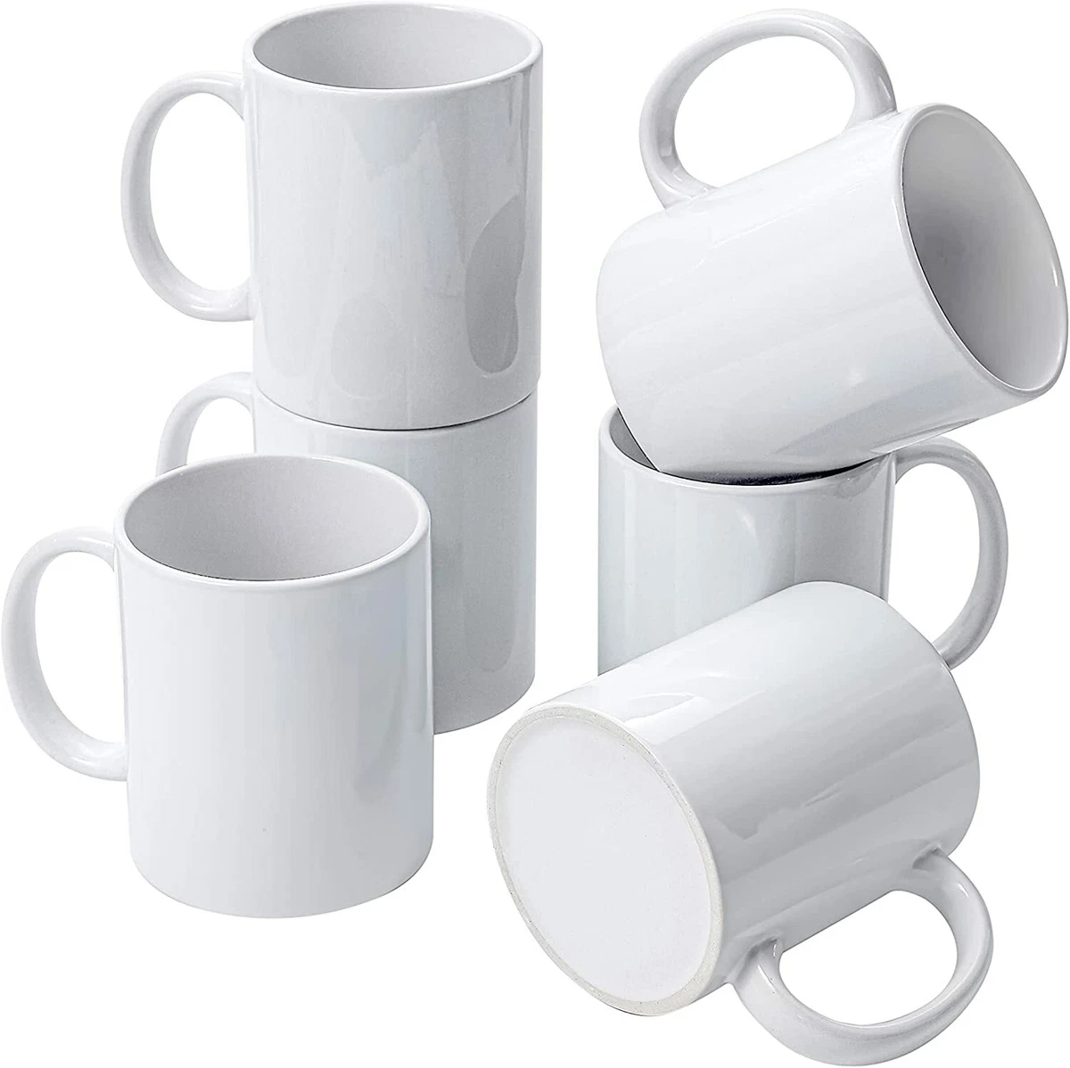 6 Sublimation White Mug,15oz, Blank Coffee Mug Ceramic blank cup Comes with  box