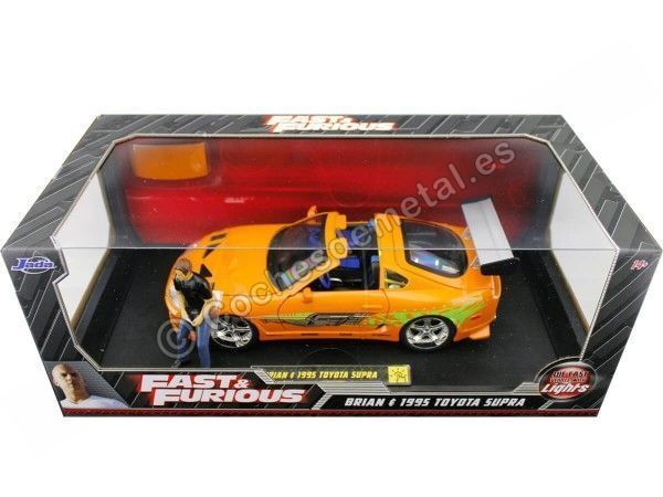ミニカー JADA 1/18 BRIAN 1995 SUPRA 1995 Toyota Supra con Luces 