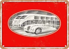 METAL SIGN - 1937 Bugatti Vintage Ad