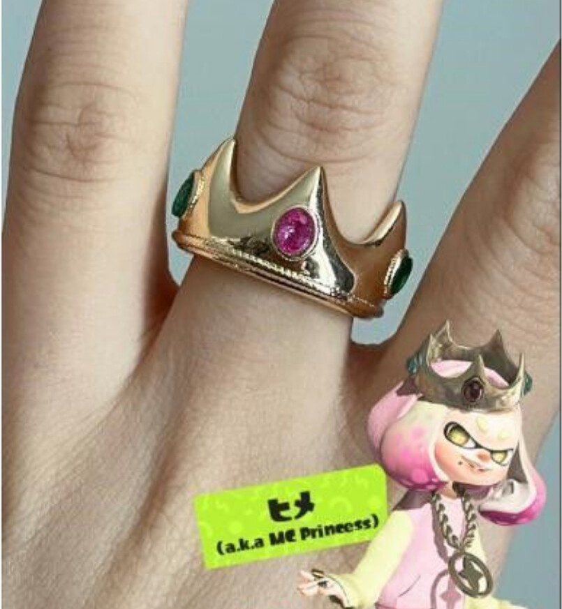 2023 Game Splatoon 3 Cosplay Crown Fashion Ring Open Adult Accessories Gift US 7