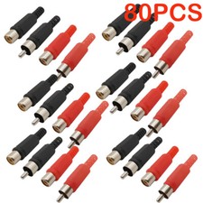80 Pcs Solder RCA Plug Male Female Audio Video Adapter Connector Professional