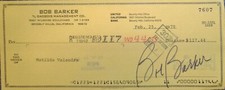 Signed Check/Document: BOB BARKER star of-The Price is Right & 