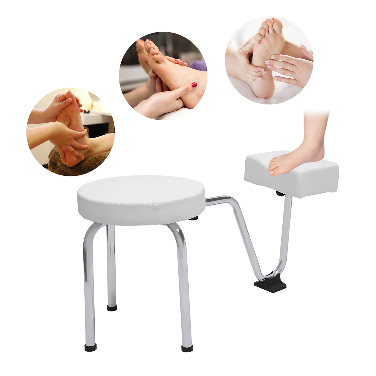 Portable Salon Spa Pedicure Stool Foot Rest Stool Chair Height Length  Adjustable