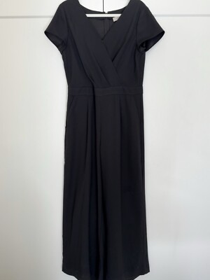 Loft Black Formal Business wrap v-neck Pants jumpsuit size 8