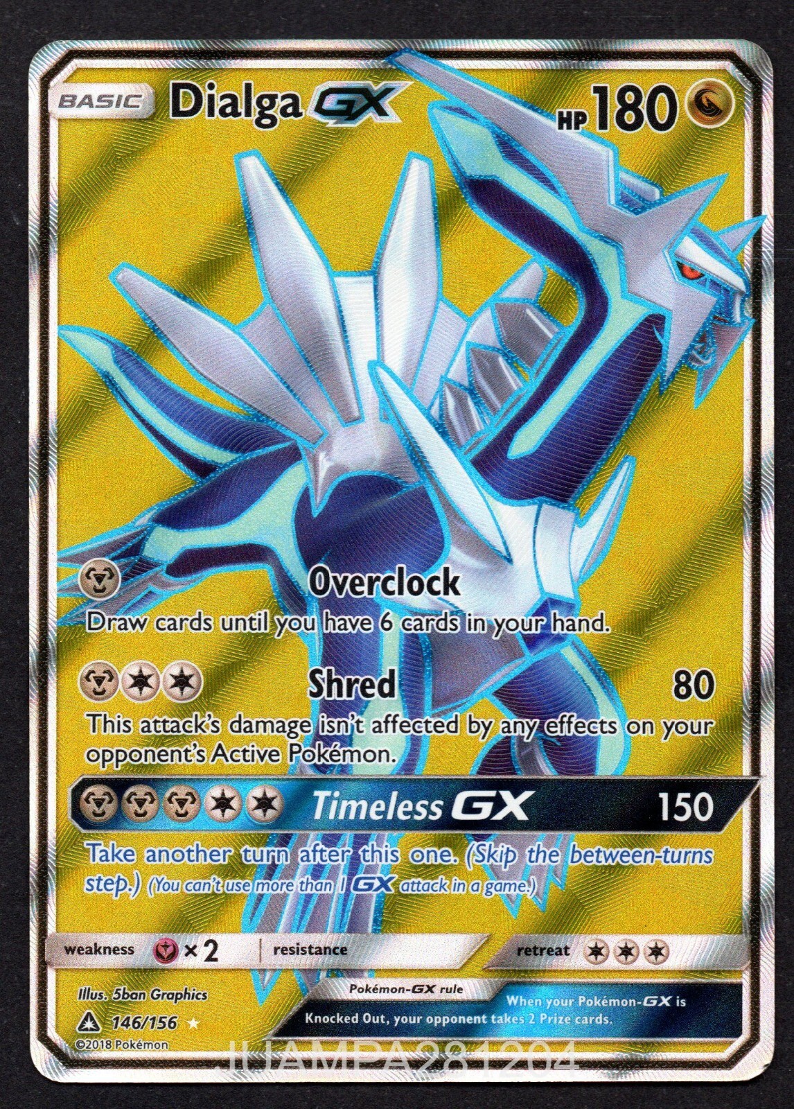 DIALGA GX 146/156 ULTRA PRISM CHROME POKEMON ULTRA PRISM 2018 TCG ✨ HOLO