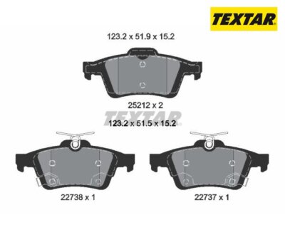 Brake pad set, disc brake Q + Textar 2521204 for Ford